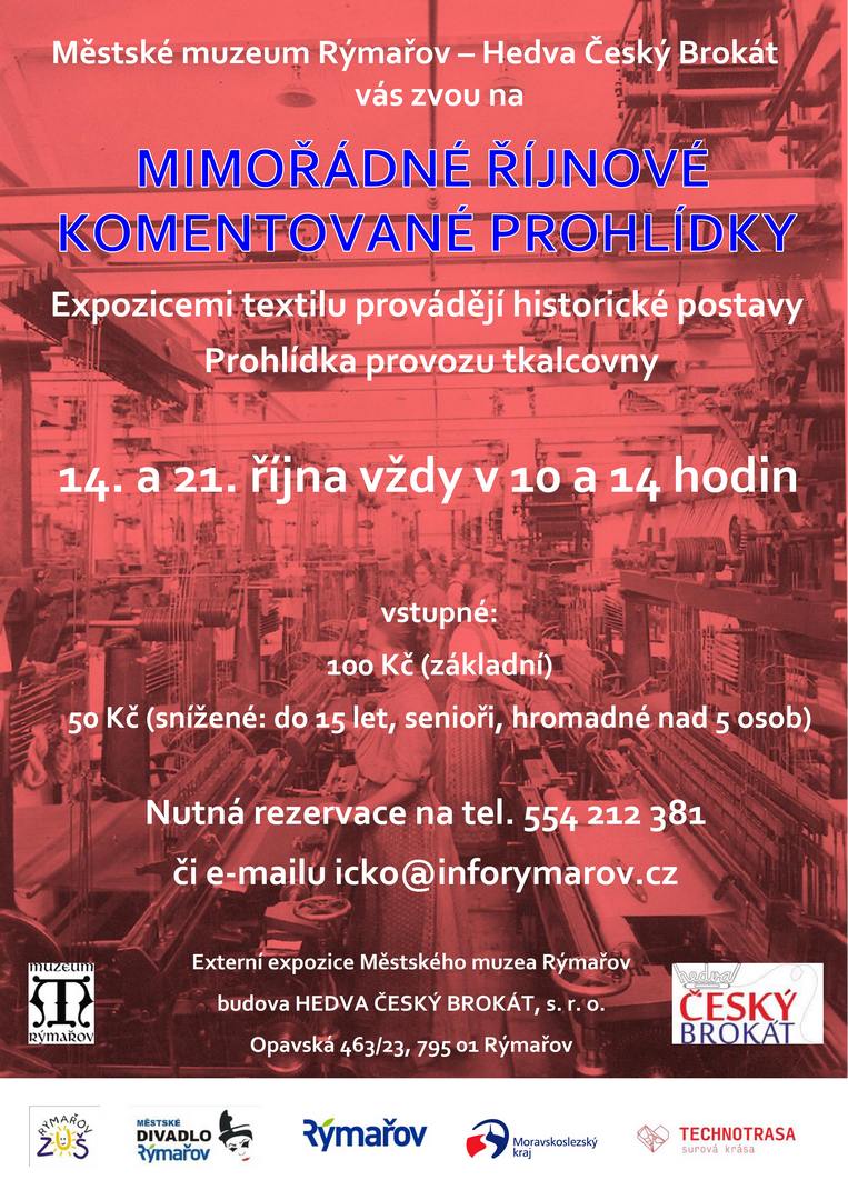 MIMOŘÁDNÉ ŘÍJNOVÉ PROHLÍDKY V HEDVĚ ČESKÝ BROKÁT