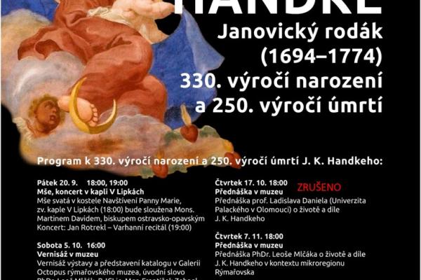 BAROKNÍ MALÍŘ JAN KRYŠTOF HANDKE. JANOVICKÝ RODÁK, 20.9.-24.11.2024