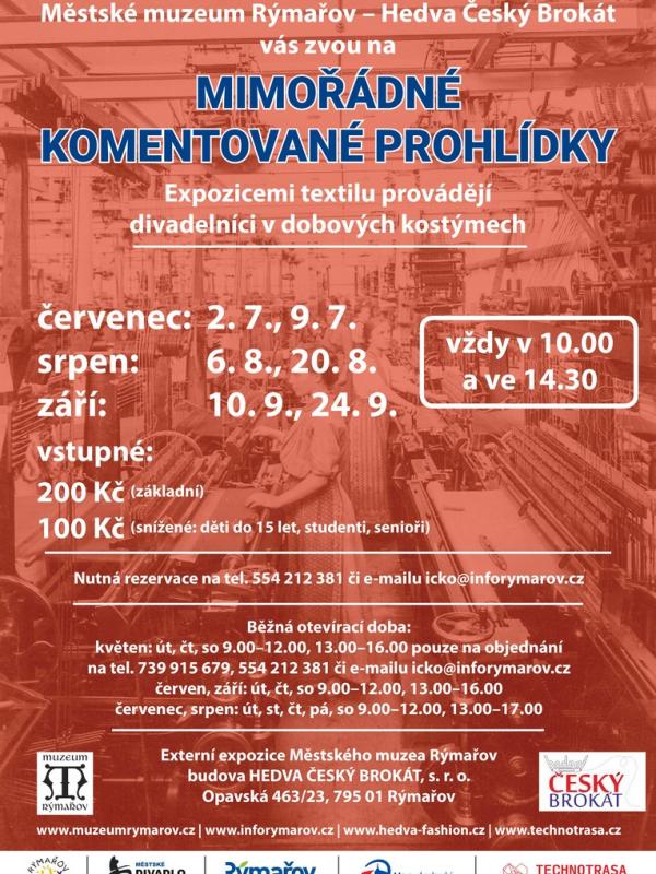 MIMOŘÁDNÉ KOMENTOVANÉ PROHLÍDKY V EXTERNÍ EXPOZICI TEXTILNICTVÍ
