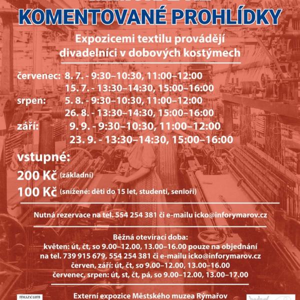 MIMOŘÁDNÉ KOMENTOVANÉ PROHLÍDKY S DIVADELNÍKY V EXTERNÍ EXPOZICI TEXTILNICTVÍ