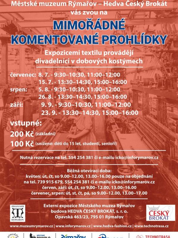 MIMOŘÁDNÉ KOMENTOVANÉ PROHLÍDKY S DIVADELNÍKY V EXTERNÍ EXPOZICI TEXTILNICTVÍ