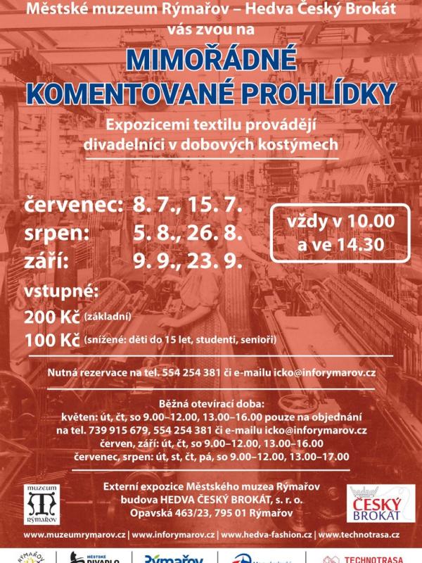MIMOŘÁDNÉ KOMENTOVANÉ PROHLÍDKY S DIVADELNÍKY V EXTERNÍ EXPOZICI TEXTILNICTVÍ