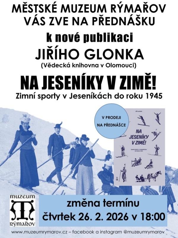 PŘEDNÁŠKA JIŘÍHO GLONKA: V ZIMĚ NA JESENÍKY!, 26.2.2026
