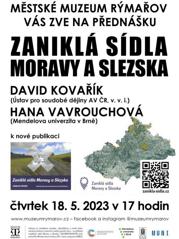 PŘEDNÁŠKA ZANIKLÁ SÍDLA MORAVY A SLEZSKA, 18.5.2023